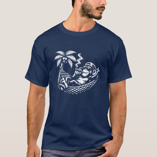Chill-Affen-Hängematten-Zigarre T-Shirt (Vorderseite)