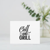 Chill and Grill GRILLEN Postkarte (Stehend Vorderseite)