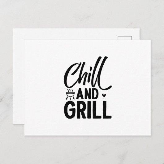 Chill and Grill GRILLEN Postkarte (Vorne/Hinten)