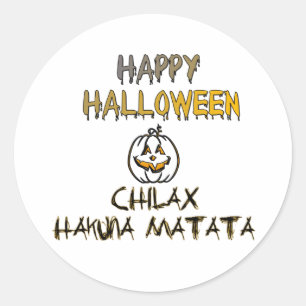 Chill and Relax Happy Halloween Collection Runder Aufkleber
