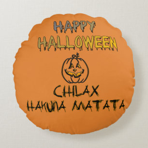 Chill and Relax Happy Halloween Collection Rundes Kissen