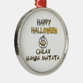 Chill and Relax Happy Halloween Collection Silbernes Ornament (Rechts)