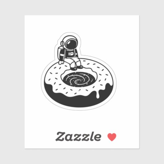 Chill Astronaut on Donut Black Hole – Space Doodle Aufkleber (Blatt)
