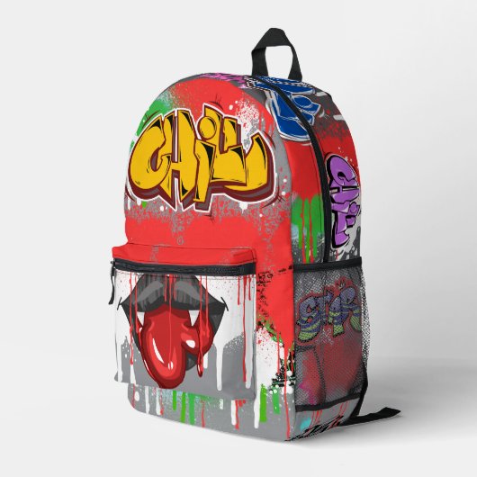 Chill attraktive Vampir blutigen Hintergrund moder Bedruckter Rucksack (Rückseitige Ecke Rechts)