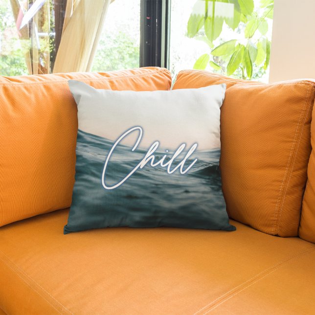 Chill Beach House Ocean Wave Kissen (Chill Beach House Ocean Wave Throw Pillow)