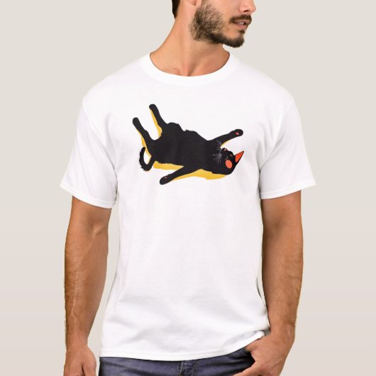 Chill Black Cat Lounges T-Shirt (Vorderseite)