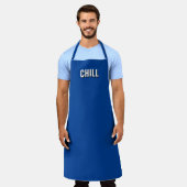 Chill blue modern typography fun grill GRILLEN Coo Schürze (Getragen)