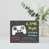 Chill Boys Video Game Night Birthday Party Einladung (Stehend Vorderseite)