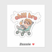 Chill Bro Funny Baby Sticker – Cool Toddler in Str (Blatt)