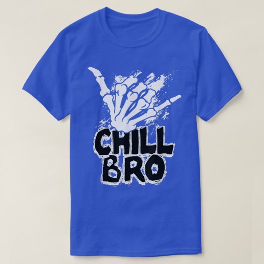 Chill Bro Skeleton Hand Gesture Grunge Rock Punk T-Shirt (Design vorne)