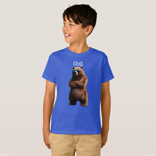 Chill Brown Bear in Sonnenbrille T-Shirt (Vorne ganz)