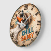 Chill Buddy Funny Goose Große Wanduhr (Winkel)