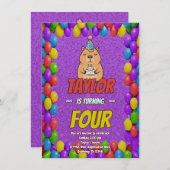 Chill Capybara Adult Birthday Invite Einladung (Vorne/Hinten)