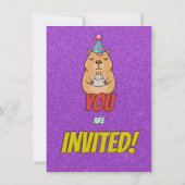 Chill Capybara Adult Birthday Invite Einladung (Rückseite)