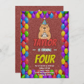 Chill Capybara Adult Birthday Invite Einladung (Vorne/Hinten)