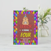 Chill Capybara Adult Birthday Invite Einladung (Stehend Vorderseite)