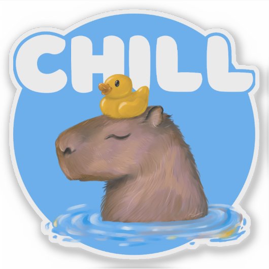 CHILL Capybara Aufkleber (Vorderseite)
