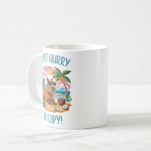 Chill Capybara Beach Vibes - Beeil dich nicht, Cap Kaffeetasse (Vorderseite Links)