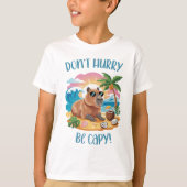Chill Capybara Beach Vibes - Beeil dich nicht, Cap T-Shirt (Vorderseite)
