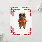 Chill Capybara Gong Xi Fa Cai Card Karte (Vorderseite/Rückseite Beispiel)