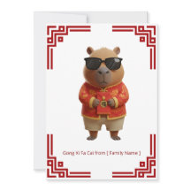 Chill Capybara Gong Xi Fa Cai Karte