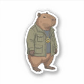 Chill Capybara Peace Sign Swagger Aufkleber (Vorderseite)