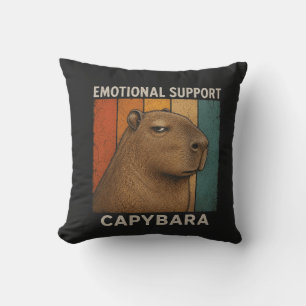 Chill Capybara Retro Sonnenuntergang Vintage Tierl Kissen