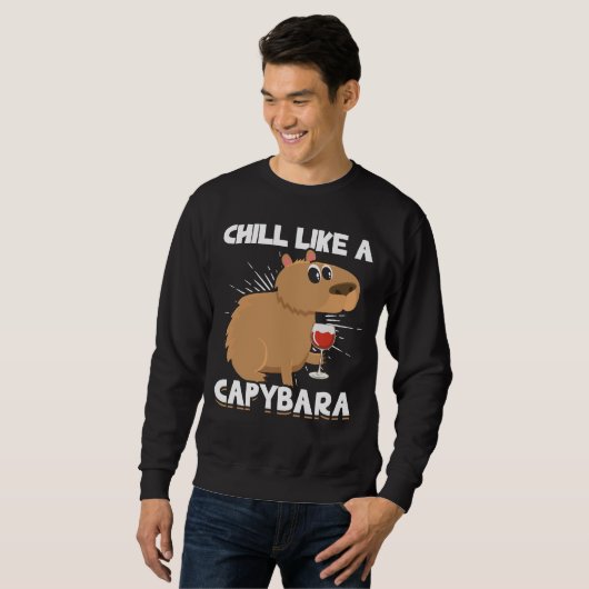 Chill Capybara Süße Tier Lover Sweatshirt (Vorne ganz)
