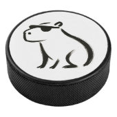Chill Capybara - Tintenbrush Design Eishockey Puck (3/4)
