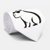 Chill Capybara - Tintenbrush Design Krawatte (Gerollt)