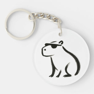 Chill Capybara - Tintenbrush Design Schlüsselanhänger