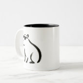 Chill Capybara - Tintenbrush Design Zweifarbige Tasse (Vorderseite Links)