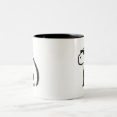 Chill Capybara - Tintenbrush Design Zweifarbige Tasse (Mittel)