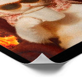 Chill Cat And Coffe Xmas Funny Cat Meme Y2k Joke Poster (Ecke)