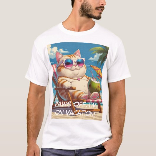 Chill Cat Beach Vibes - Funny Vacation T - Shirt (Vorderseite)