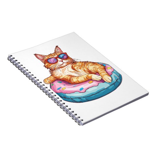 Chill Cat Summer Vibes - Poolside Funny Kitty Notizblock (Rechte Seite)