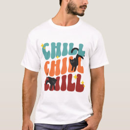 😺 Chill Chill Chill - Retro Aesthetic Black Cat S T-Shirt