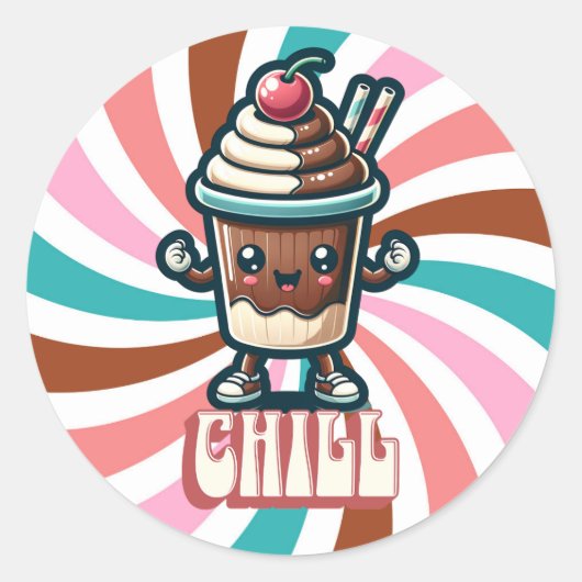 Chill Chocolate Milkshake Pub Runder Aufkleber (Vorderseite)
