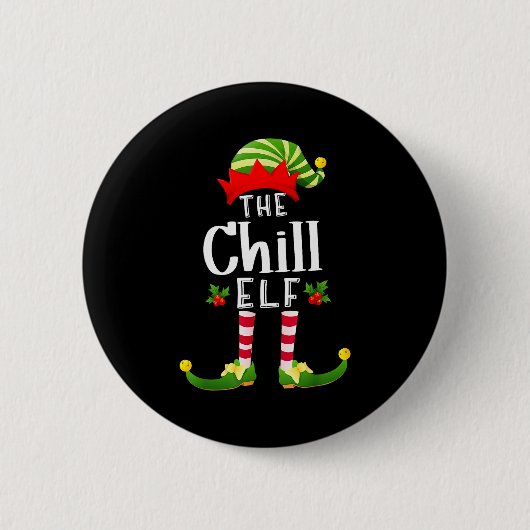 Chill Christmas Elf Matching Pajama X-mas Party Button (Vorderseite)