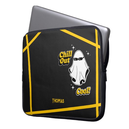 Chill Cool Ghost Sunglasses Electronics Bag Laptopschutzhülle (Vorderseite Links)