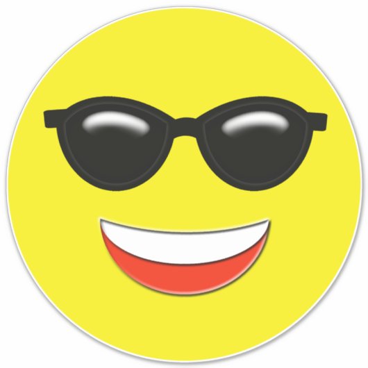 Chill Cool Sunglasses Emoji Aufkleber (Vorderseite)