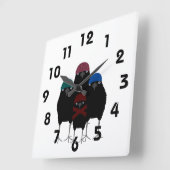 Chill Crows Wall Clock Quadratische Wanduhr (Winkel)