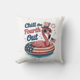 Chill den Vierten aus Lustiger 4. Juli Flamingo Kissen