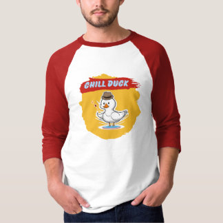 Chill Duck - Funny Cool Duck Cartoon Raglan T-Shirt