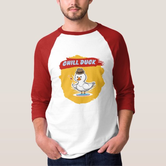 Chill Duck - Funny Cool Duck Cartoon Raglan T-Shirt (Vorderseite)
