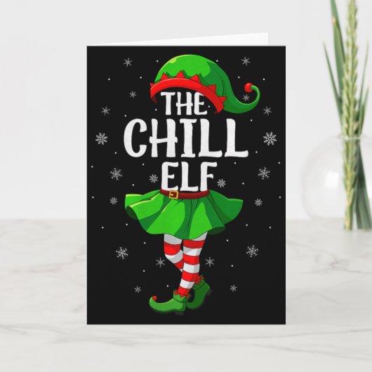 Chill Elf Christmas Girls Women Elf Squad Xmas Fam Karte (Vorderseite)