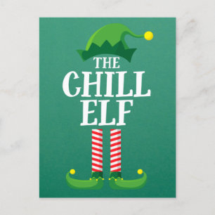 Chill Elf Matching Family Group Weihnachts-Party Postkarte