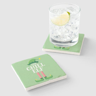 Chill Elf Matching Family Group Weihnachts-Party Steinuntersetzer