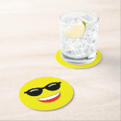 Chill Emoji Runder Pappuntersetzer (Vor Ort)