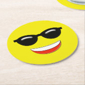 Chill Emoji Runder Pappuntersetzer (Angewinkelt)
